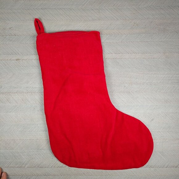 Vintage Handmade Christmas Stocking With Felt 3D Santa Design - Picture 6 of 6